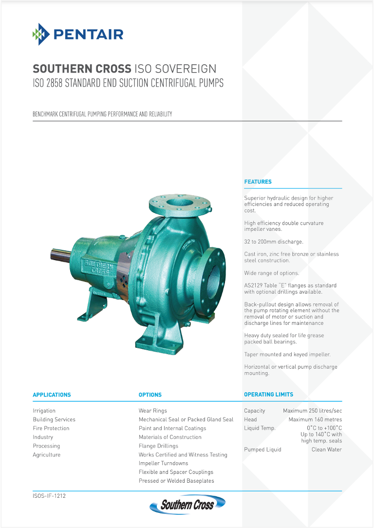 SOUTHERN CROSS PUMPS ISO Sovereign