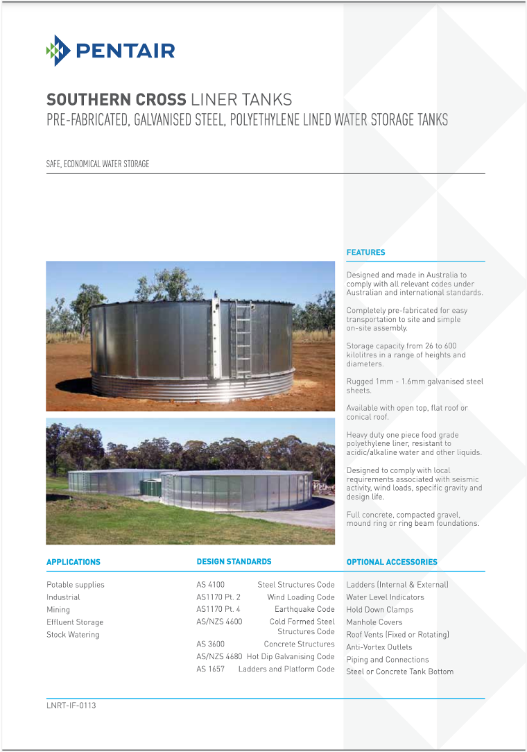 SOUTHERN CROSS PUMPS Liner Tank