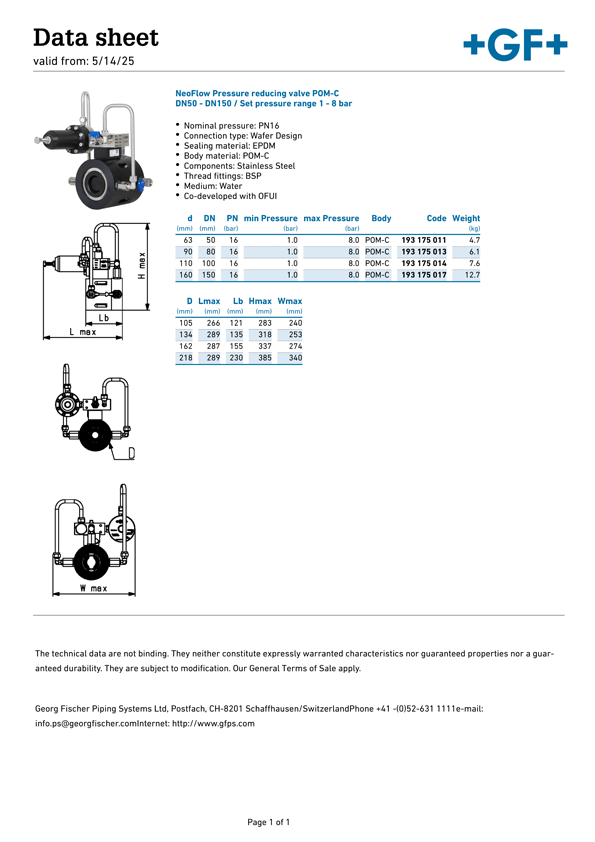 NeoFlow Pressure Reducing Valve DN50 - DN150
