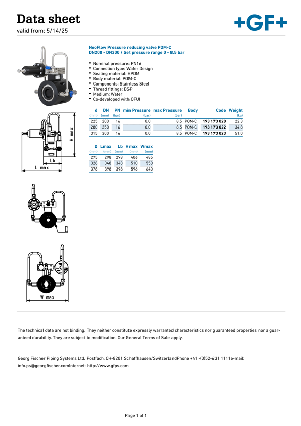 NeoFlow Pressure Reducing Valve DN200 – DN300